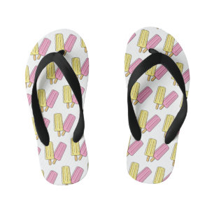 Ice pop cartoon illustration kid's flip flops