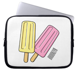 Ice pop cartoon illustration laptop sleeve