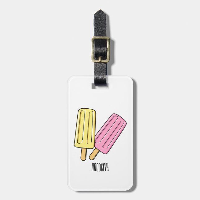 Ice pop cartoon illustration luggage tag (Front Vertical)