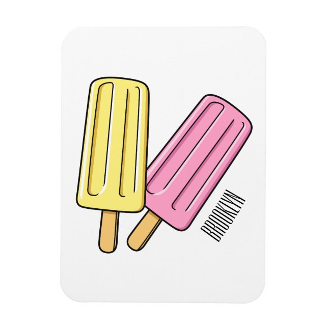 Ice pop cartoon illustration magnet (Vertical)