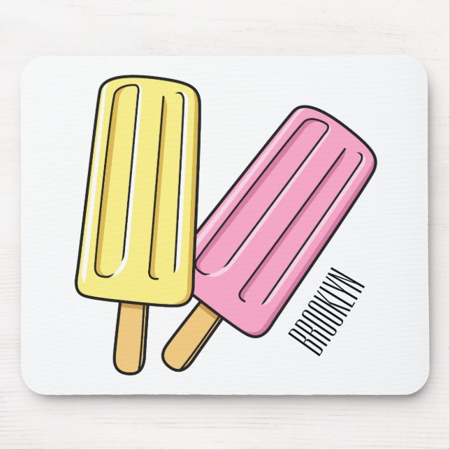 Ice pop cartoon illustration mouse mat (Front)