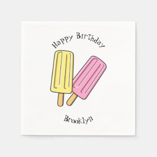 Ice pop cartoon illustration  napkin