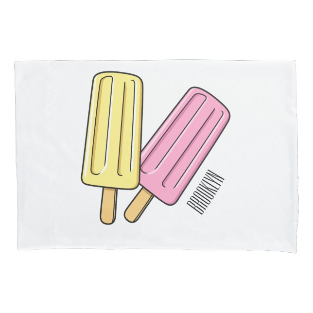 Ice pop cartoon illustration pillowcase (Front)