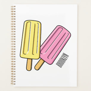 Ice pop cartoon illustration planner