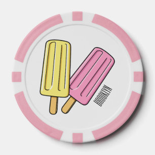 Ice pop cartoon illustration poker chips