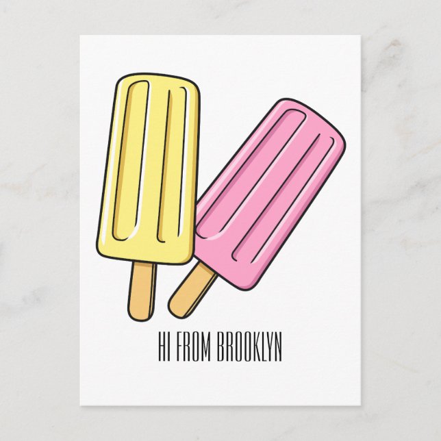 Ice pop cartoon illustration  postcard (Front)