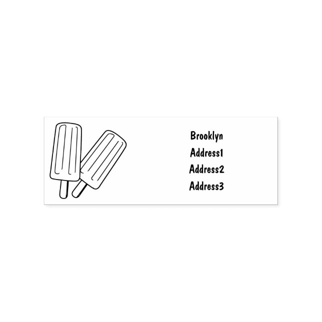 Ice pop cartoon illustration rubber stamp (Imprint)