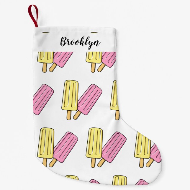 Ice pop cartoon illustration small christmas stocking (Front)