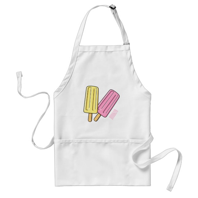 Ice pop cartoon illustration  standard apron (Front)