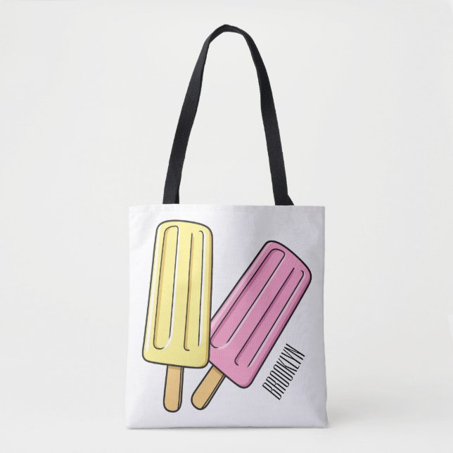 Ice pop cartoon illustration  tote bag (Front)