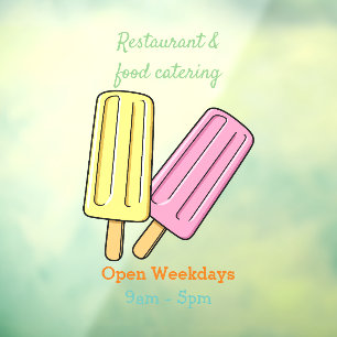 Ice pop cartoon illustration window cling