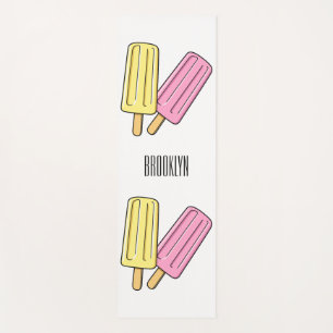 Ice pop cartoon illustration yoga mat
