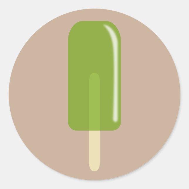 Ice Pop Lime Classic Round Sticker (Front)
