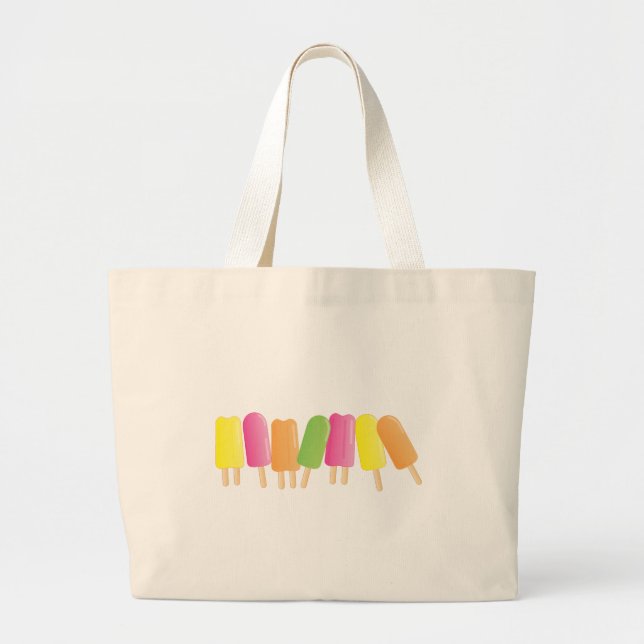 Ice-Pop Line-Up Large Tote Bag (Front)
