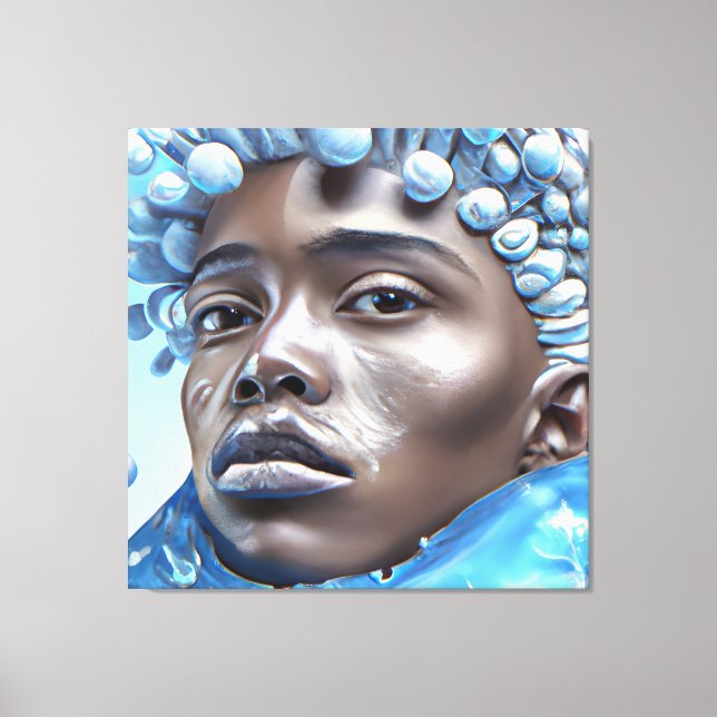 Ice Prince Melanin Black Boy Magic Bruh Winter Bro Canvas Print (Front)