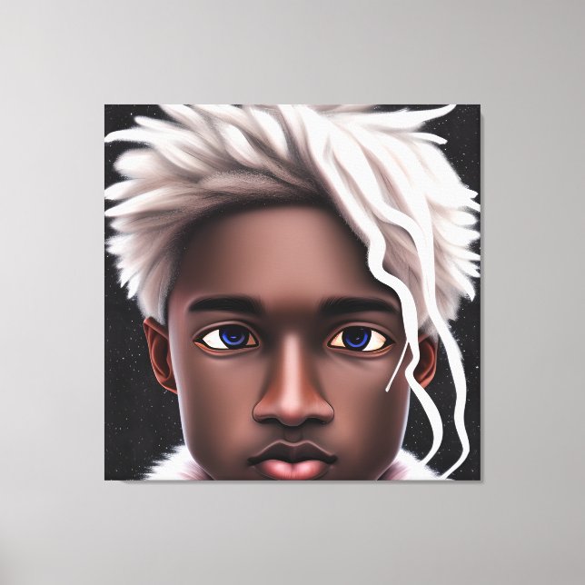 Ice Prince Melanin Black Boy Magic Bruh Winter Bro Canvas Print (Front)