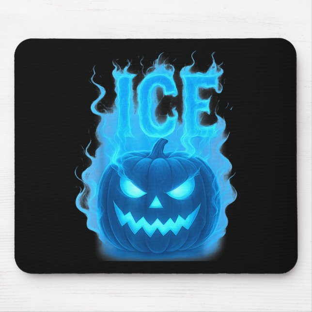 Ice Pumpkin Soky Jack O Lantern Ice Halloween E  Mouse Mat (Front)