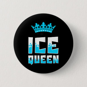 Ice Queen Graphic Ice Fishing Fisher Ice Fish Rod  6 Cm Round Badge