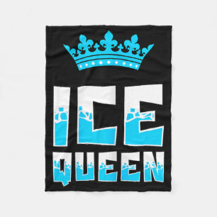 Ice Queen Graphic Ice Fishing Fisher Ice Fish Rod Fleece Blanket