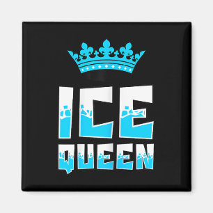 Ice Queen Graphic Ice Fishing Fisher Ice Fish Rod  Magnet