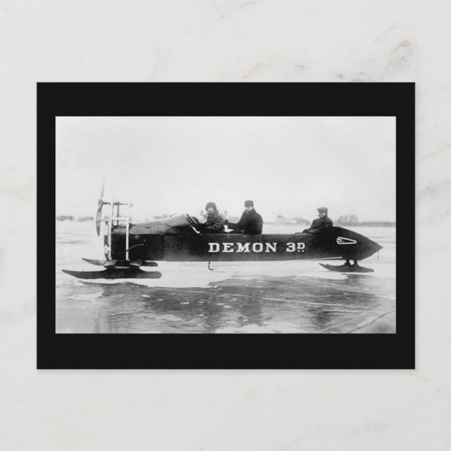 Ice Racing, Duluth, 1910s Postcard (Front)