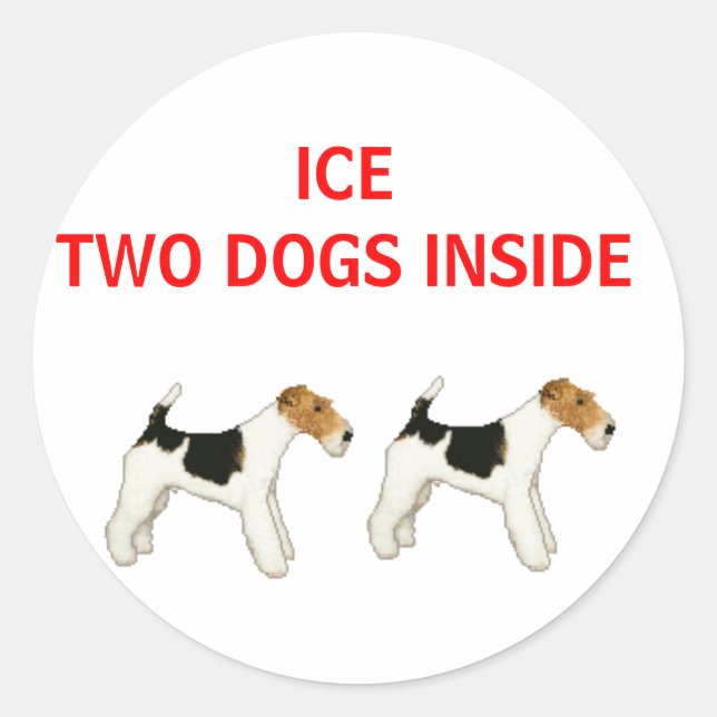 ICE rescue TWO DOGS INSIDE Classic Round Sticker (Front)