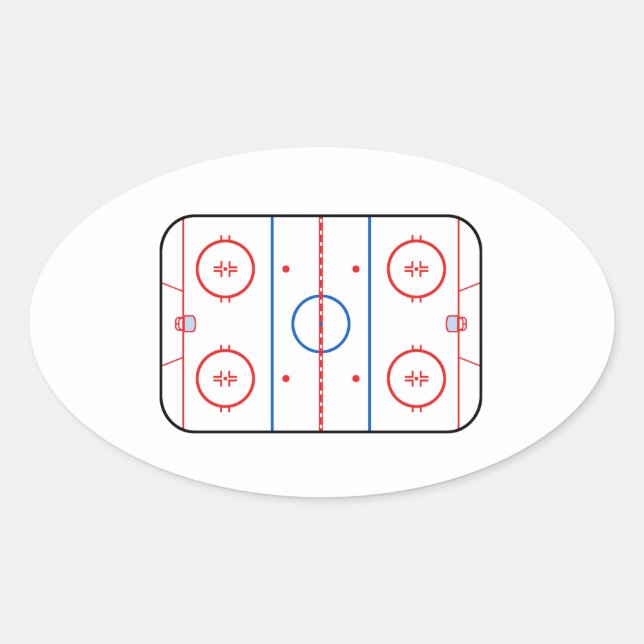 Ice Rink Diagram Hockey Game Companion Oval Sticker (Front)