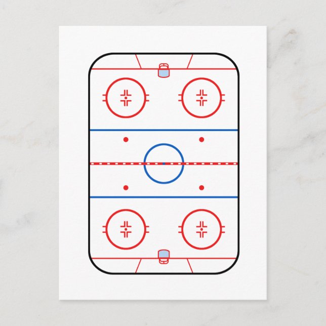 Ice Rink Diagram Hockey Game Companion Postcard (Front)
