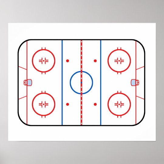 Ice Rink Diagram Hockey Game Companion Poster.