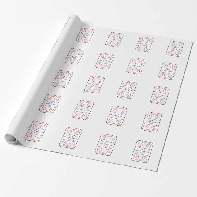 Ice Rink Diagram Hockey Game Companion Wrapping Paper (Unrolled)