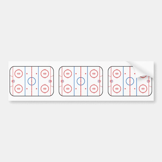Ice Rink Diagram Hockey Game Design Bumper Sticker (Front)
