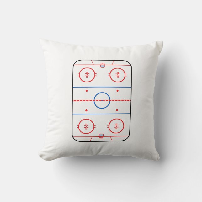 Ice Rink Diagram Hockey Game Design Cushion (Front)