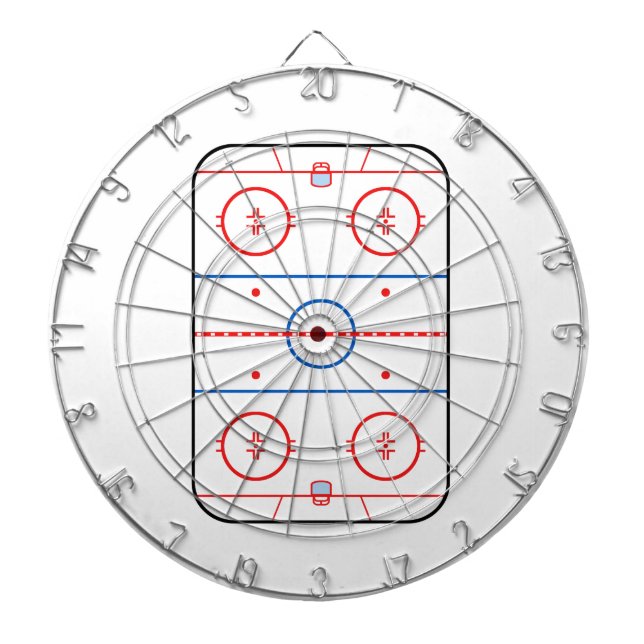 Ice Rink Diagram Hockey Game Design Dartboard (Front)
