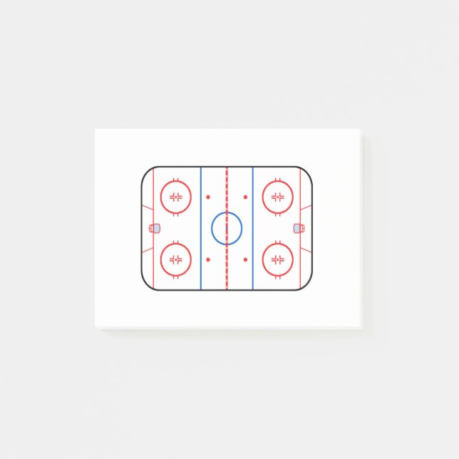 Ice Rink Diagram Hockey Game Design Post-it Notes (Front)