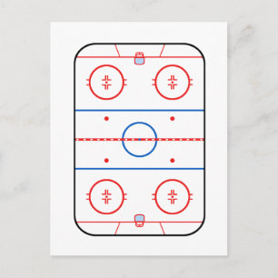 Ice Rink Diagram Hockey Game Design Postcard