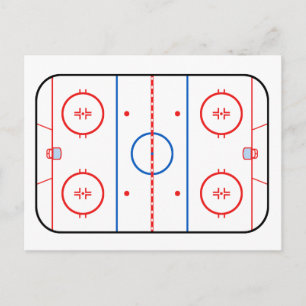 Ice Rink Diagram Hockey Game Design Postcard