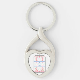 Ice Rink Diagram Hockey Game Graphic Key Ring