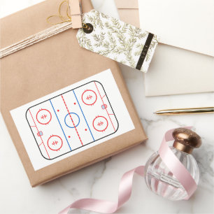 Ice Rink Diagram Hockey Game Graphic Rectangular Sticker