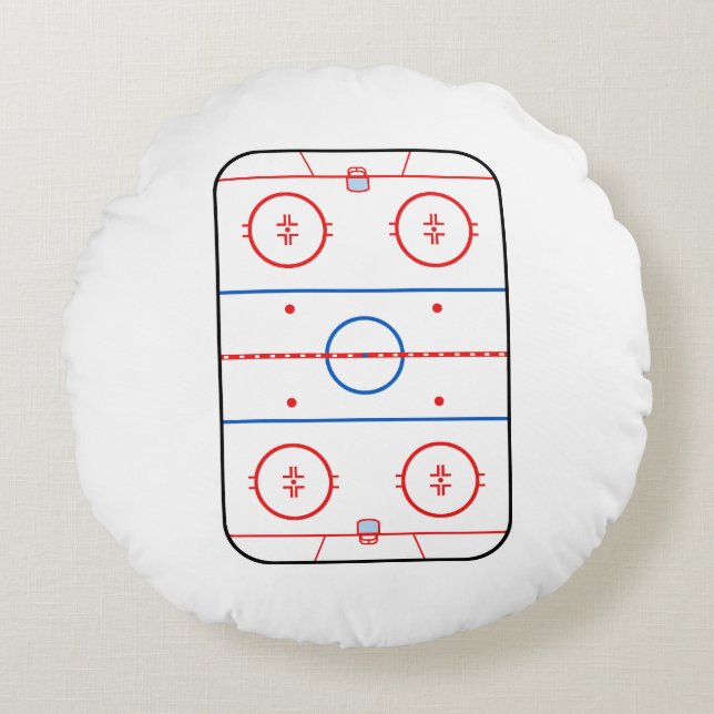 Ice Rink Diagram Hockey Game Graphic Round Cushion (Front)