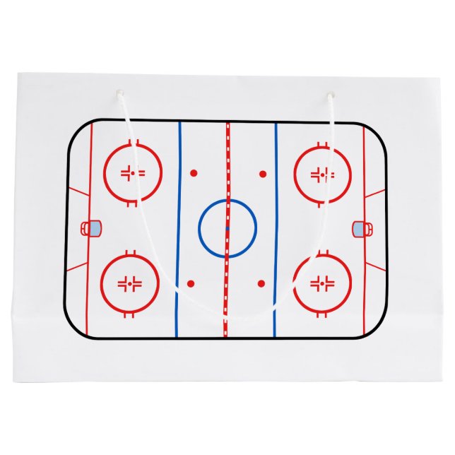 Ice Rink Diagram Hockey Game Style Large Gift Bag (Back)