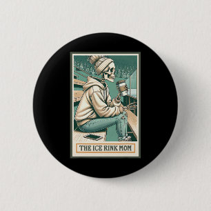 Ice Rink Mom Skeleton Card Gift Hockey Ice Skating 6 Cm Round Badge