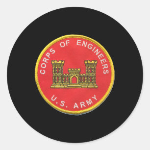 Ice Rocket Hockey Army Corp Of Engineers Classic Round Sticker