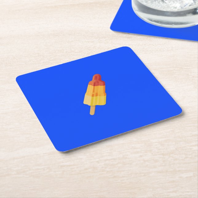 Ice Rocket Square Paper Coaster (Angled)