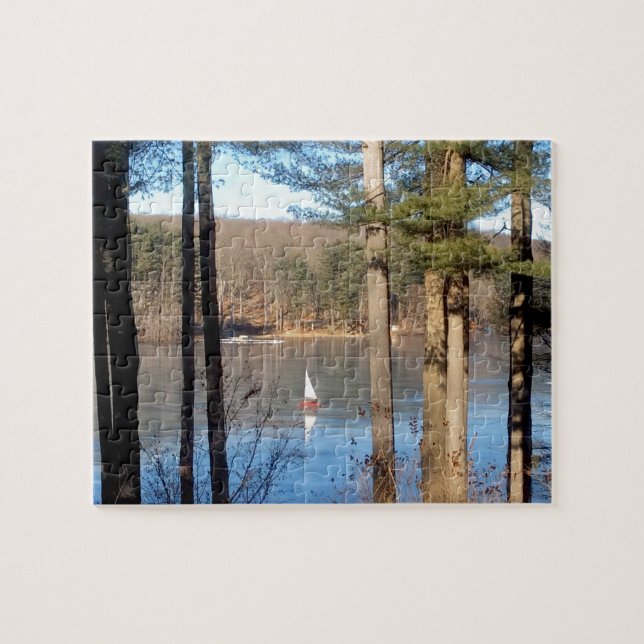 Ice Sailing on the Lake --- Jigsaw Puzzle (Horizontal)
