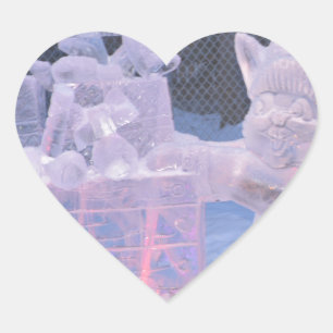 Ice Sculpture Sporting Artist Carving Arctic Gifts Heart Sticker