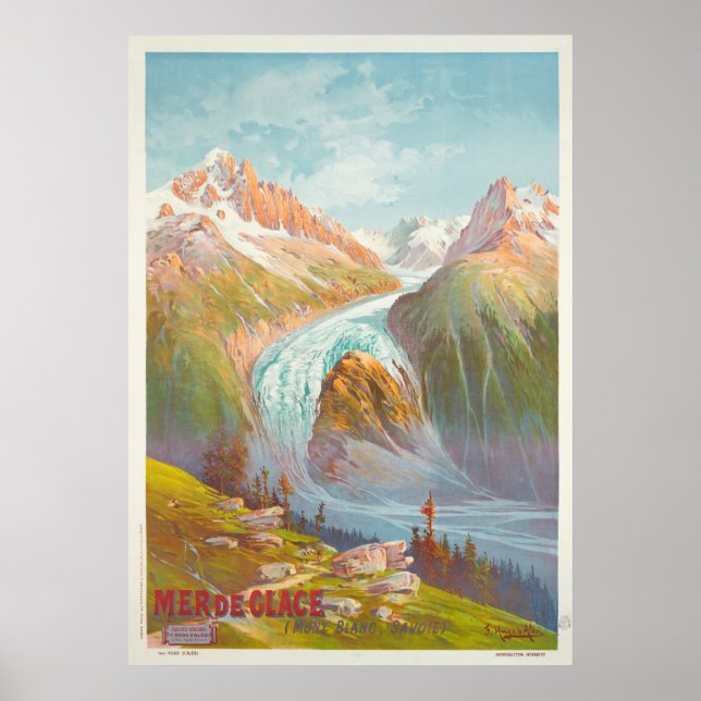 Ice Sea, Mont Blanc, Savoie Vintage Travel Poster (Front)