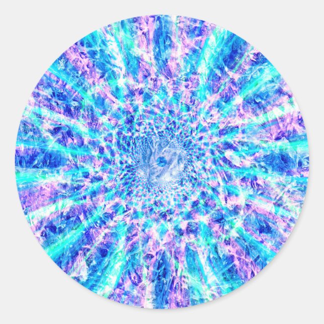 Ice Shards Classic Round Sticker (Front)