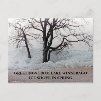 ICE SHOVE GREETINGS FROM LAKE WI... POSTCARD