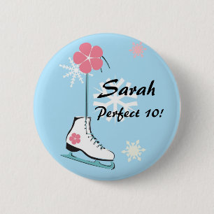 Ice Skate 6 Cm Round Badge