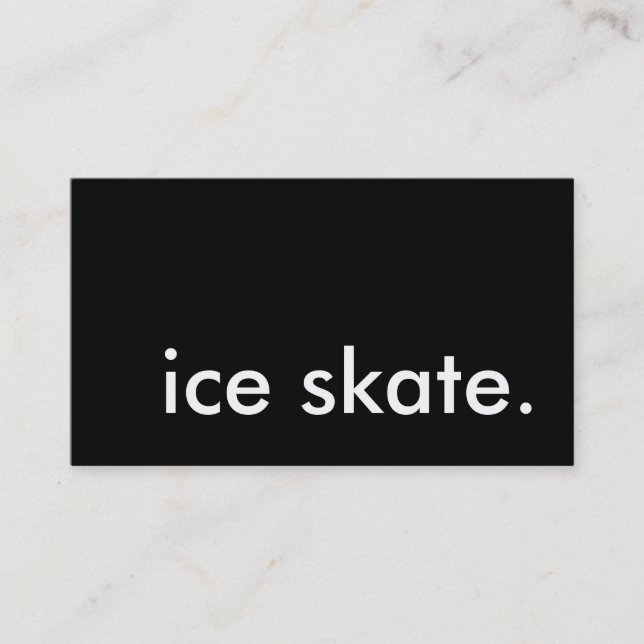 ice skate. business card (Front)
